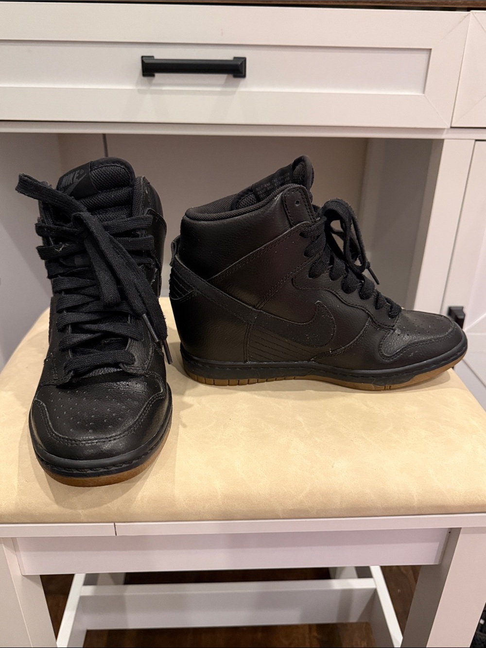 Nike Black High-Top Sneakers with Gum Outsole